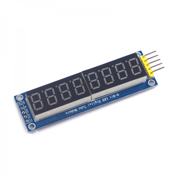 Eight digit digital display module 74HC595 driver provides data for the Gongyang 8-bit digital display module