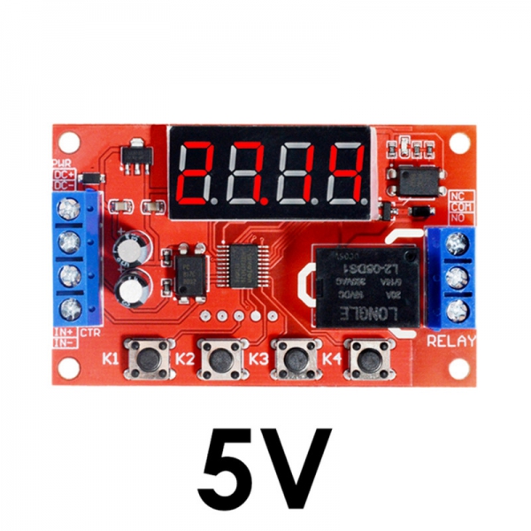 Delay time relay module 5V1V24V timed programmable optocoupler isolation pulse cycle power-off trigger