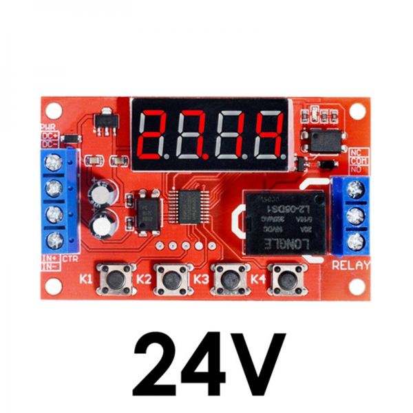 Delay time relay module 5V1V24V timed programmable optocoupler isolation pulse cycle power-off trigger
