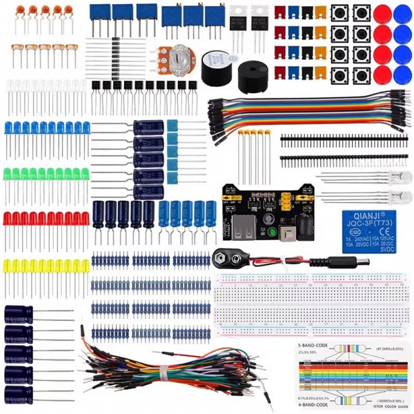 The new 830 hole kit is suitable for UNO R3 beginner kit resistor capacitor diode module 830 holes