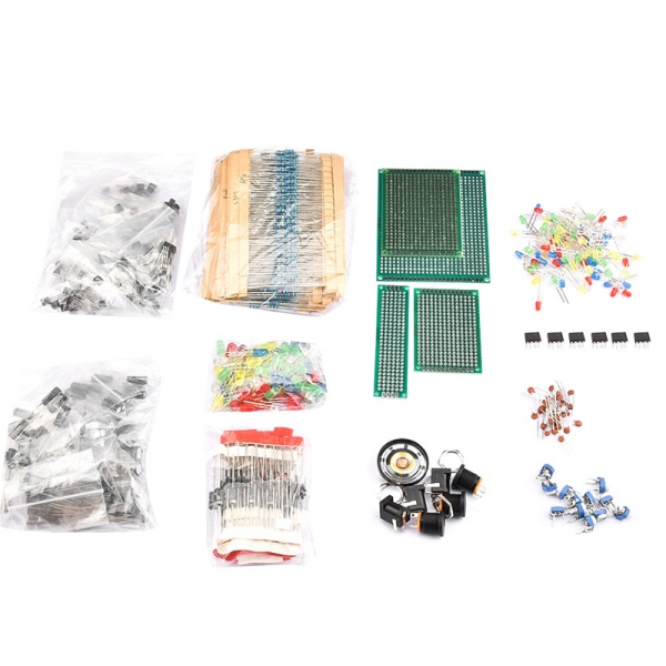 Aoqi Electric Electronic Component Kit Ultimate Edition Multiple Common Capacitors, Resistors, LED Transistors