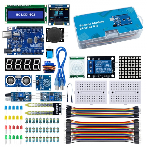 Suitable for Arduino R3 improved development board LCD1602 OLED0.96 beginner level learning kit