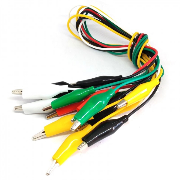 Double ended crocodile clip, test rope, cable repair, line length, 50cm, 10 crocodile clips.