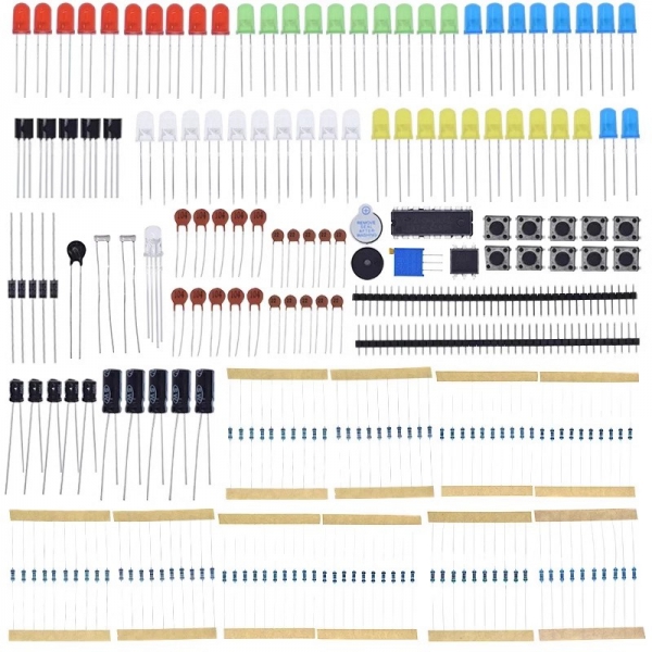 Suitable for entry-level tool kit of 830 hole electronic components with LED buzzer, capacitor and resistor