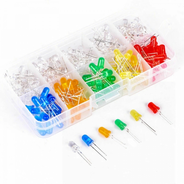 150PCS 5mm F5 red, yellow, green, blue, orange 10 types, 15 sets each, LED light emitting diode DIY kit