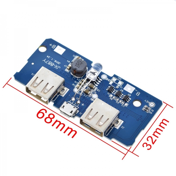 18650 battery 3.7V to 5V2A boost module DIY power bank/portable power supply motherboard/circuit board