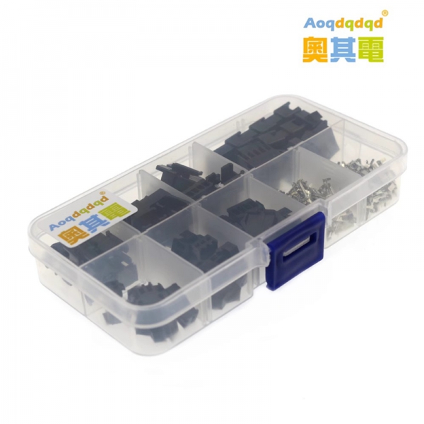 200PCS SM type 2.54 terminal connectors 2/3/4/5PIN, each with five male and female terminals, set with 200 pieces