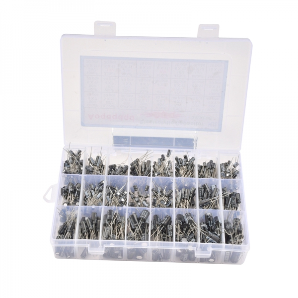 630PCS 24 commonly used 630 direct insertion electrolytic capacitor sample kit 0.1uF-1000uF