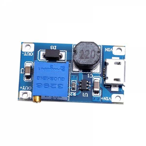 2a Boost Board DC-DC Boost Module Wide Voltage Input 2/24V Boost 5/9/12/28V Adjustable MT3608
