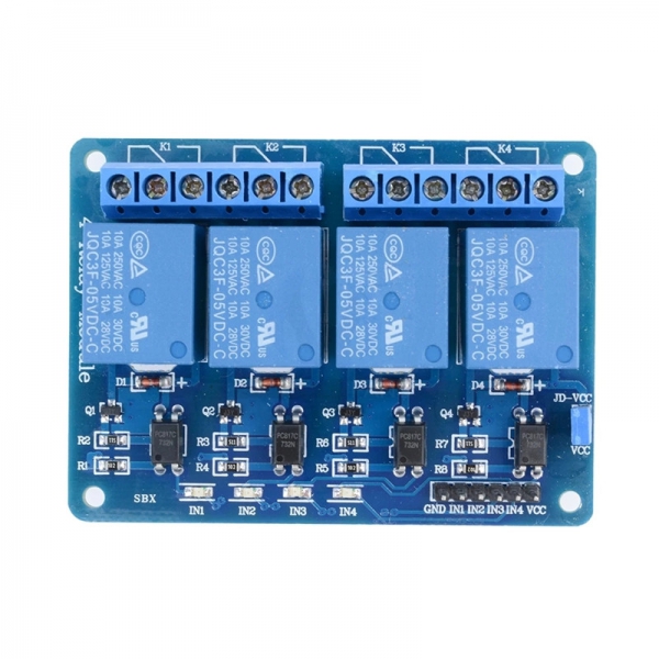 4-channel relay module 5v blue board optocoupler isolation side pin PLC driver control board module