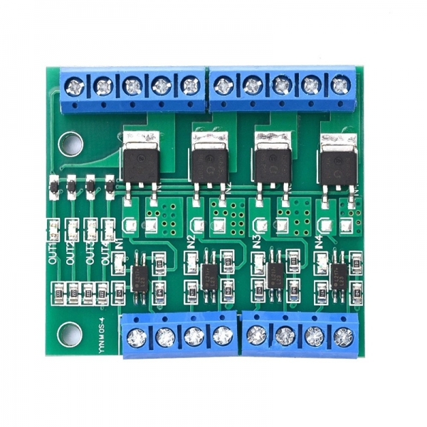 Four channel MOSFET/FET module amplifier circuit board/driver module, 4-channel optocoupler isolated DC