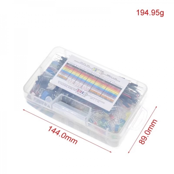 Old 400 hole breadboard kit R3 resistor/LED/capacitor/bridge/breadboard kit boxed