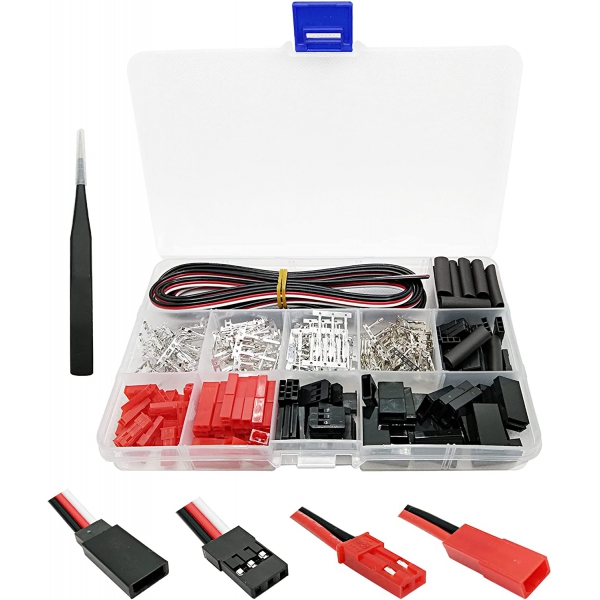 400PCS kit plug male and female connector docking JST SYP Futaba RC model connector