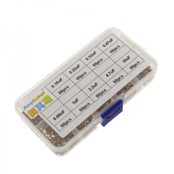 500PCS single stone capacitors with 10 specifications of 0.1-10uF/154224 334 474 105 475 plug-in