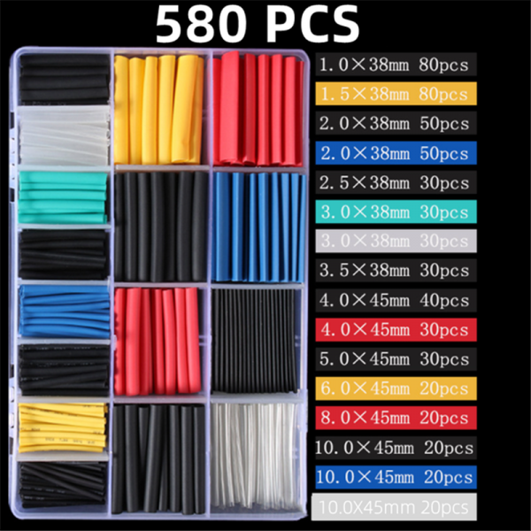 580PCS environmental protection color heat shrink tubing color heat shrink tubing combination wire protection tubing