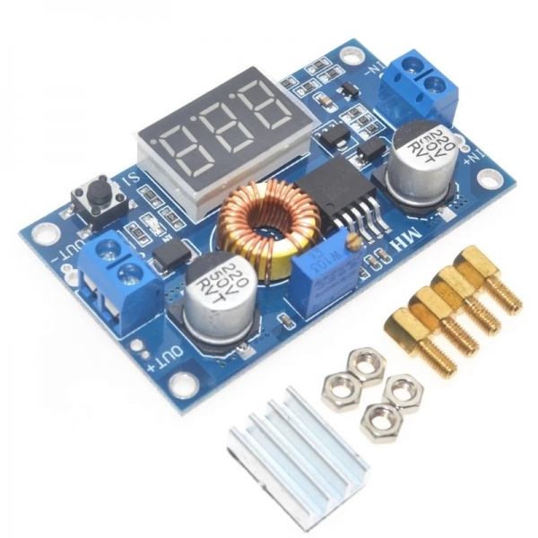 5A high-power 75W DC-DC adjustable voltage reduction and stabilization power supply module with voltmeter display