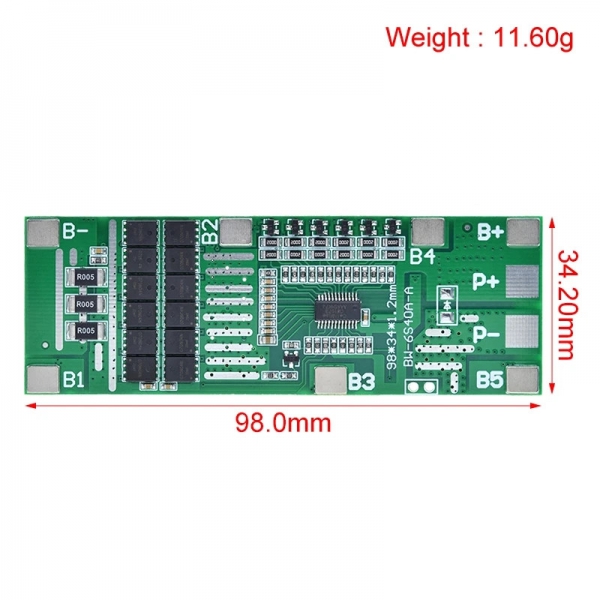 6-series 24V 40A with balanced power tools, solar lighting, lithium battery protection board, integrated BMS
