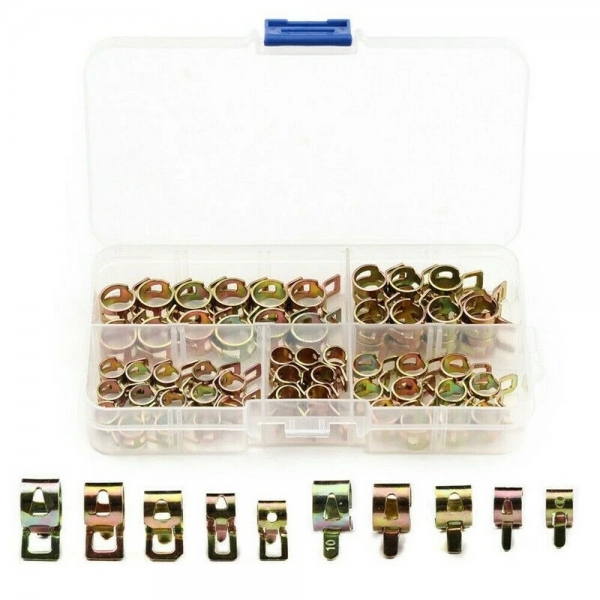 75PCS boxed clamp plated with color zinc elastic clamp ring M6M7M8M9M10 pipe clamp ring clamp set