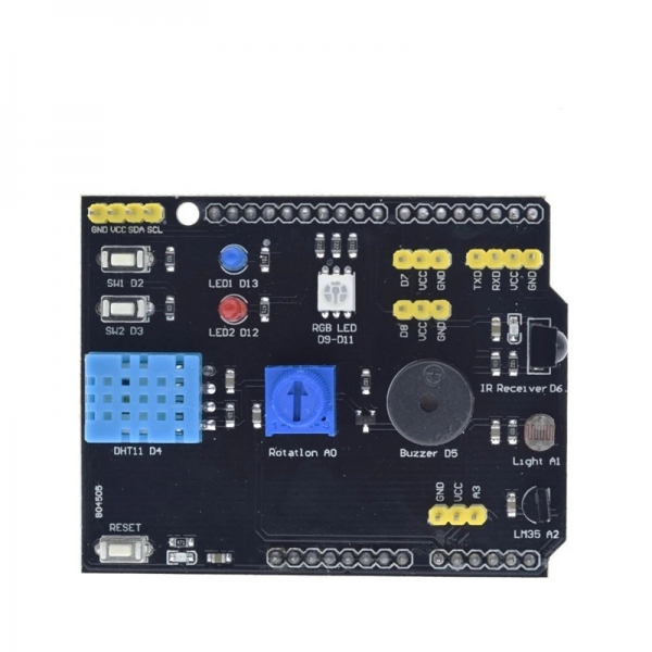 9-in-1 multifunctional expansion board DHT11 temperature and humidity LM35 temperature buzzer compatible with UNO