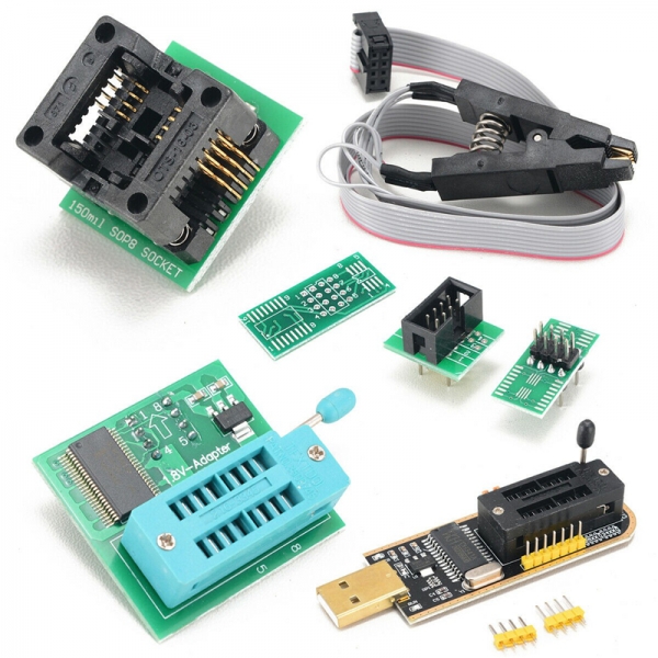 CH341B programmer burning socket complete set of 24/25 series USB programming modules+SOCC8 SOP8 test clip
