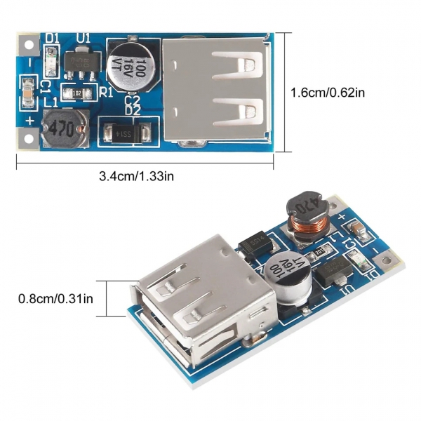 DC-DC boost module (0.9V~5V) up to 5V 600MA USB boost circuit board mobile power boost