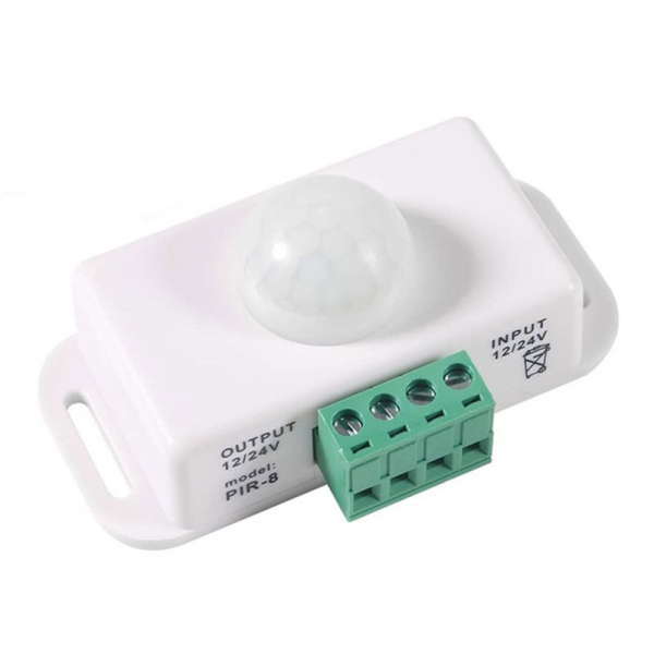 LED Human Sensing Switch 6A Black/White Delay Time Adjustable PIR 5050 Light Bar Module 12/24V