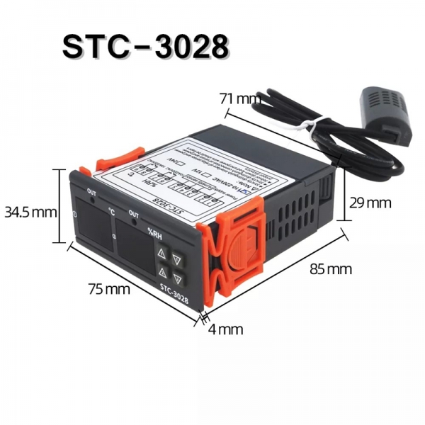 STC-3028 Intelligent Digital Temperature and Humidity Controller Breeding Hatching Temperature and Humidity Meter Humidity Instrument Temperature Controller