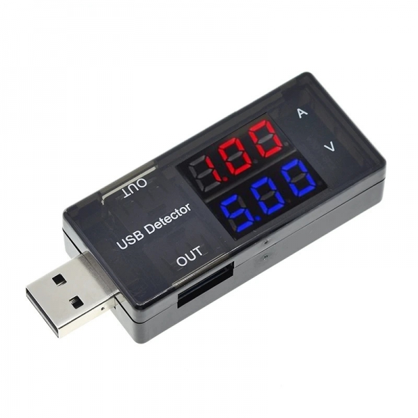 USB current and voltage tester USB voltage and current meter USB current and voltage tester dual meter display