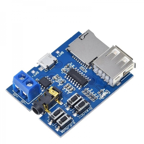 MP3 lossless decoding board with built-in amplifier, MP3 module, MP3 decoder, TF card, USB flash drive, decoding player
